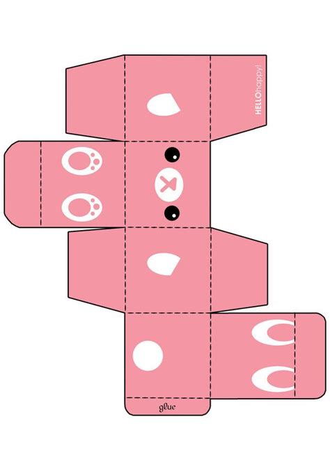 pink bunny gift box template  hellohappycrafts  deviantart box