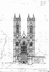 Westminster Abbey Facade sketch template