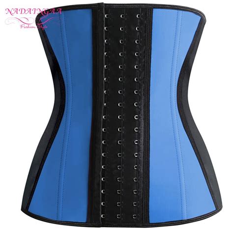 women latex corset waist control corset and bustier steel bone