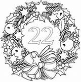 Coloring Pages December Advent Calendar Adult 22nd Avent Calendrier Weihnachten Vorlagen Color Printable Therapy Coloriages Christmas Choose Board sketch template