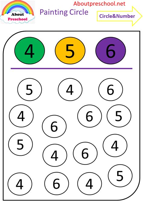 fun circle painting   numbers  preschool