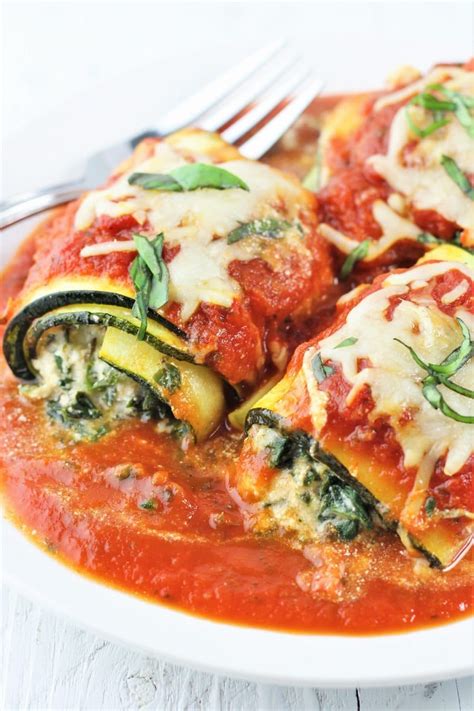 Zucchini Lasagna Roll Ups With Spinach And Cheese • Now Cook This