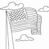 Coloring Flag Pages American Flags Usa Kids Printable Waving United States Color Independence Event Celebration Print Preschool Easy Flag1 America sketch template