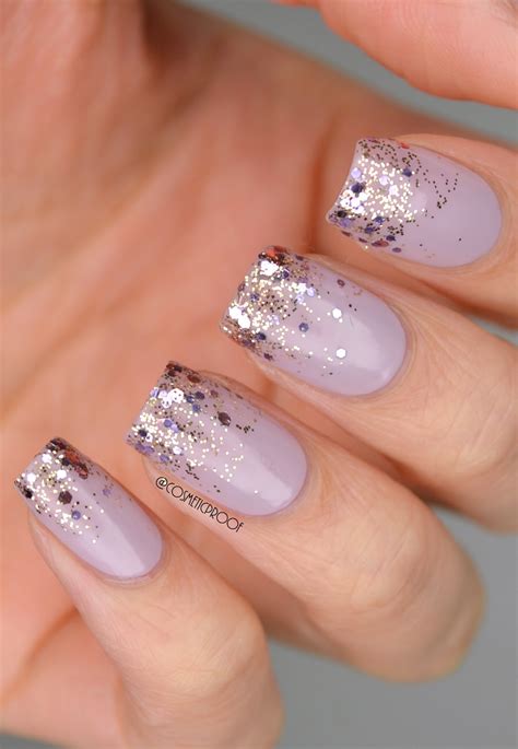 nails purple glitter gradient  nicole  opi cosmetic proof