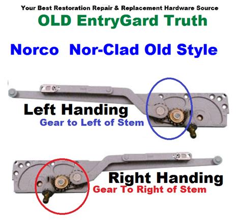 norco  clad casement window crank operator  handing  window door parts group