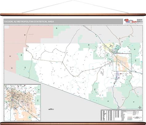 Marketmaps Tucson Az Metro Area Wall Map 2018 Zip