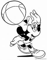 Minnie Mouse Pages Coloring Basketball Sports Playing Disneyclips Funstuff sketch template