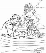 Coloring Rapunzel Flynn Tangled Rider Pages Movie Disney Colouring Scene Beautiful sketch template