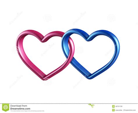 3d Colorful Hearts Linked Together Stock Illustration