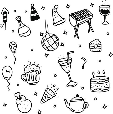 party doodle style party drawing style  vector art  vecteezy
