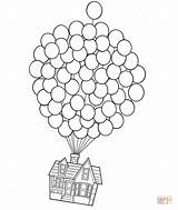 Coloring House Balloons Drawing Pages Silhouette Clipart Paper Drawings Popular sketch template