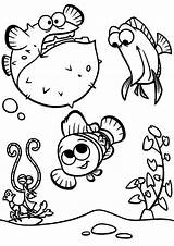 Coloring Nemo Fish Kidsplaycolor Pages sketch template