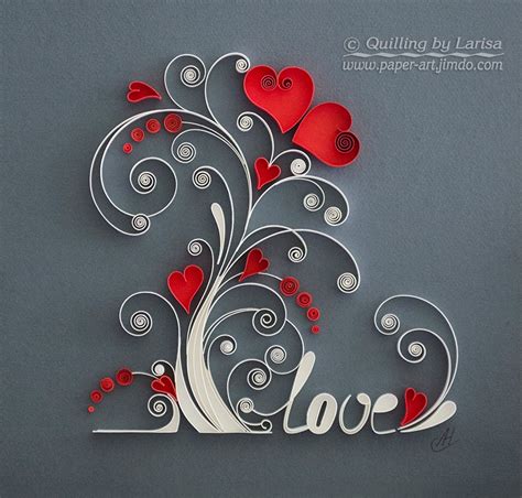 quilling wall art paper quilling art love tree quilling paper etsy