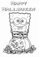 Halloween Coloring Printable Spongebob Pages Happy Kids Print sketch template
