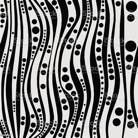 wavy black and white abstract design thin thick curves circles stock
