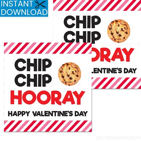 chip hooray valentines day tags party peanut