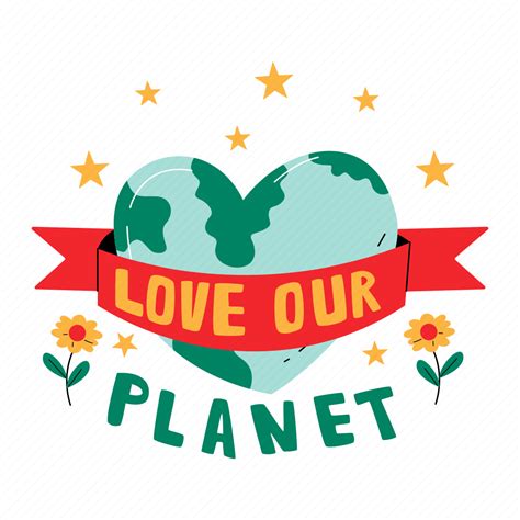 love  planet  green greeting ribbon save  planet earth day world environment