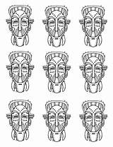 Afrique Masques Masque Africain Traditionnels Africains Adulti Identicals Coloriages Maschere Justcolor Adultes Maschera Carnevale sketch template