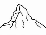 Matterhorn Coloring Clipart Pages Drawing Swiss Alps Printable Categories sketch template