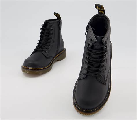 dr martens junior lace  boots  zip delaney black unisex