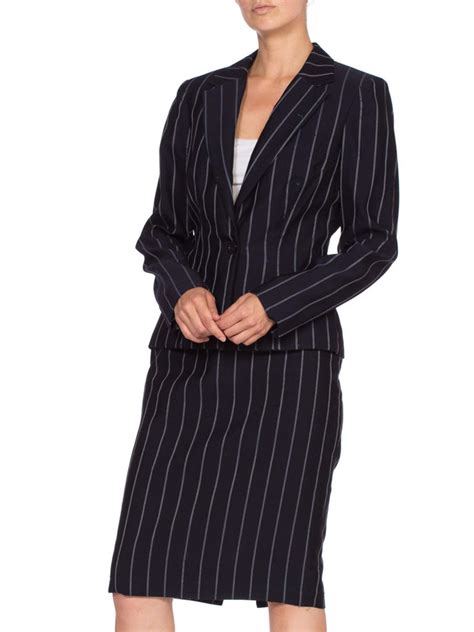 1990 s fitted pinstripe skirt suit from carol alt for sale at 1stdibs