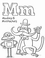 Coloring Mustache Pages Popular Monkey Coloringhome sketch template