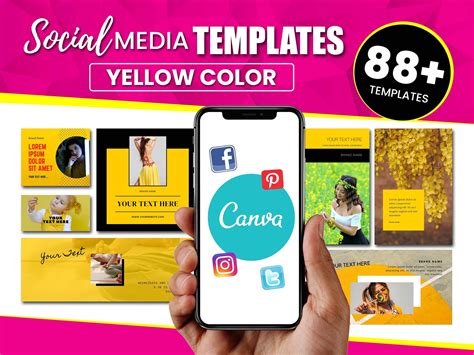 yellow social media template  yellow color lovers etsy canada