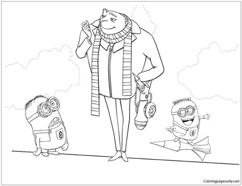 gru   minions coloring page  coloring pages