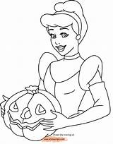 Coloring Halloween Cinderella Pages Disney Pumpkin Printable Disneyclips Mouse Mickey sketch template