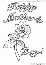 Coloring Cards Mothers Flower Rose Pages Printable sketch template