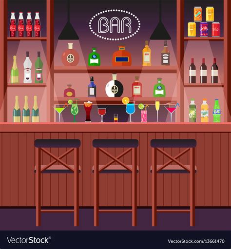 bar pub  night club counter  alcoholic vector image