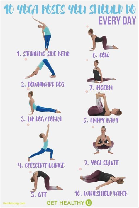 basic yoga poses printable chart modern life  printable yoga