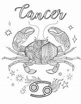 Coloring Pages Cancer Zodiac Adult Adults Printable Coloringgarden Signs Mandala Colouring Book Quote Zentangles Mandela Description sketch template
