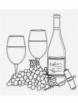 Bottle Wine Coloring Books Pages Drawing Digital Pyrography sketch template