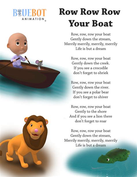 row row row  boat nursery rhyme lyrics  printable nursery rhyme