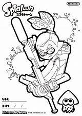 Splatoon Coloring Pages Inkling Printable Boy Male sketch template