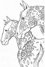 Pferde Horses Malvorlagen Erwachsene Ausdrucken Mandalas Drucken sketch template