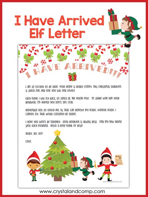 printable elf arrival letter crystalandcompcom