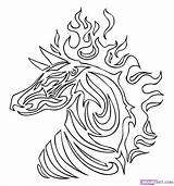 Tribal Coloring Pages Horse Animals Animal Tattoo Draw Drawing Tiger Tattoos Colouring Cool Easy Drawings Dragoart Designs Anime Higher Resolution sketch template