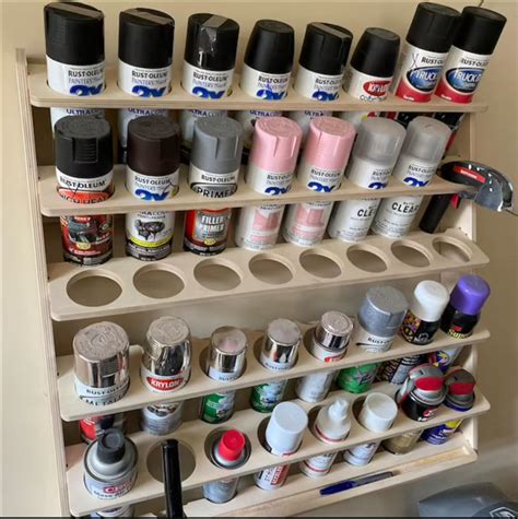 spray paint storage rack spray paint shelf lube  wall etsy