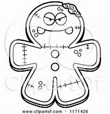 Gingerbread Zombie Mascot Mad Clipart Cartoon Thoman Cory Outlined Coloring Vector Hungry 2021 sketch template