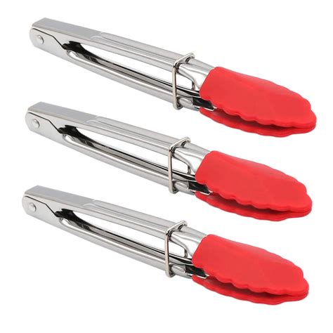 small tongs  silicone tips   kitchen tongs set   perfect  serving food cooking