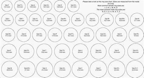 scientific printable ring size chart actual size   ring