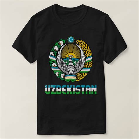 Uzbekistan Flag And Coat Of Arms Patriotic T Shirt Zazzle In 2022