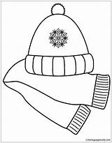 Winter Scarf Hat Pages Coloring Color Printable sketch template