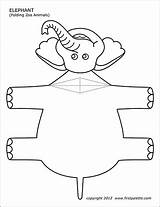 Folding Firstpalette Elephant sketch template