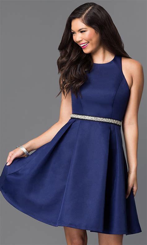Navy Blue Short Homecoming Party Dress Promgirl