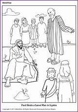 Barnabas Lessons Heals Lame Lystra Preach Biblewise Korner sketch template