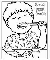 Teeth Coloring Kids Brush Pages Dental Health Care Learn Take sketch template