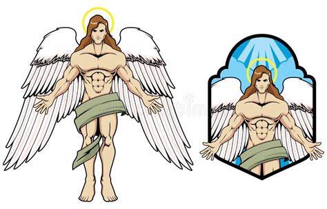 angel male mascot stock vector illustration  praying